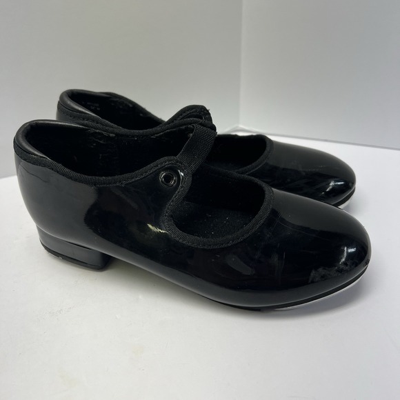 Weissman Tap Shoe Lace Up/ Elastic Black Round Toe Measured Size 10 7.5" No Lace - Picture 1 of 8